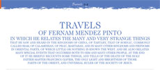 Travels of Fernam Mendez Pinto...